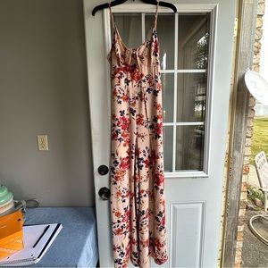 pink floral, flowy jumper